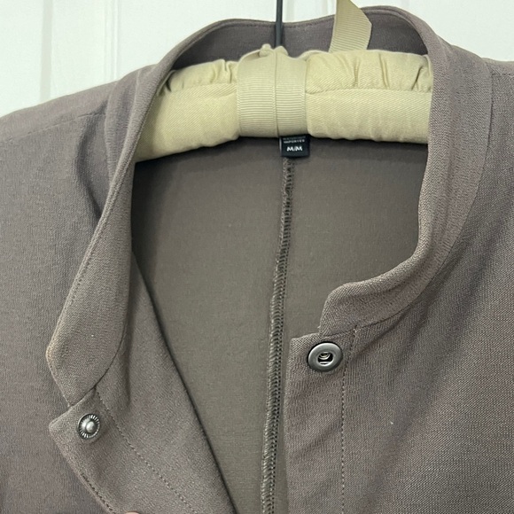 EILEEN FISHER Streetch Crepe Mandarin Collar Jacket Cobblestone Sz M - Picture 7 of 11